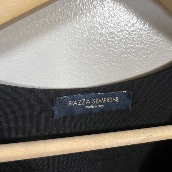 Piazza Sempione Sheath Dress Size IT 44 US 8 Black Career Work Office Side Zip - Picture 3 of 10